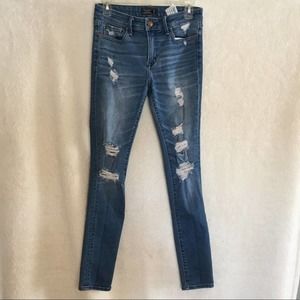 Abercrombie and Fitch Jeans Super Skinny Harper Distressed Size 26 2 Regular